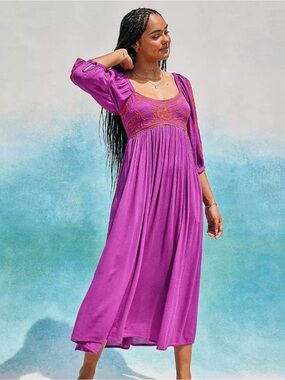 Free People | Dresses | Free People Dahlia Embroidered Maxi Dress In  Mosstone Combo Size Xl | Poshmark